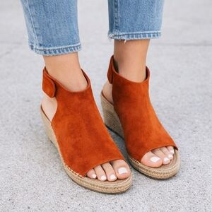 Céline Orange Suede Espadrille Wedges Spring/Summer 2016 Size 8.5